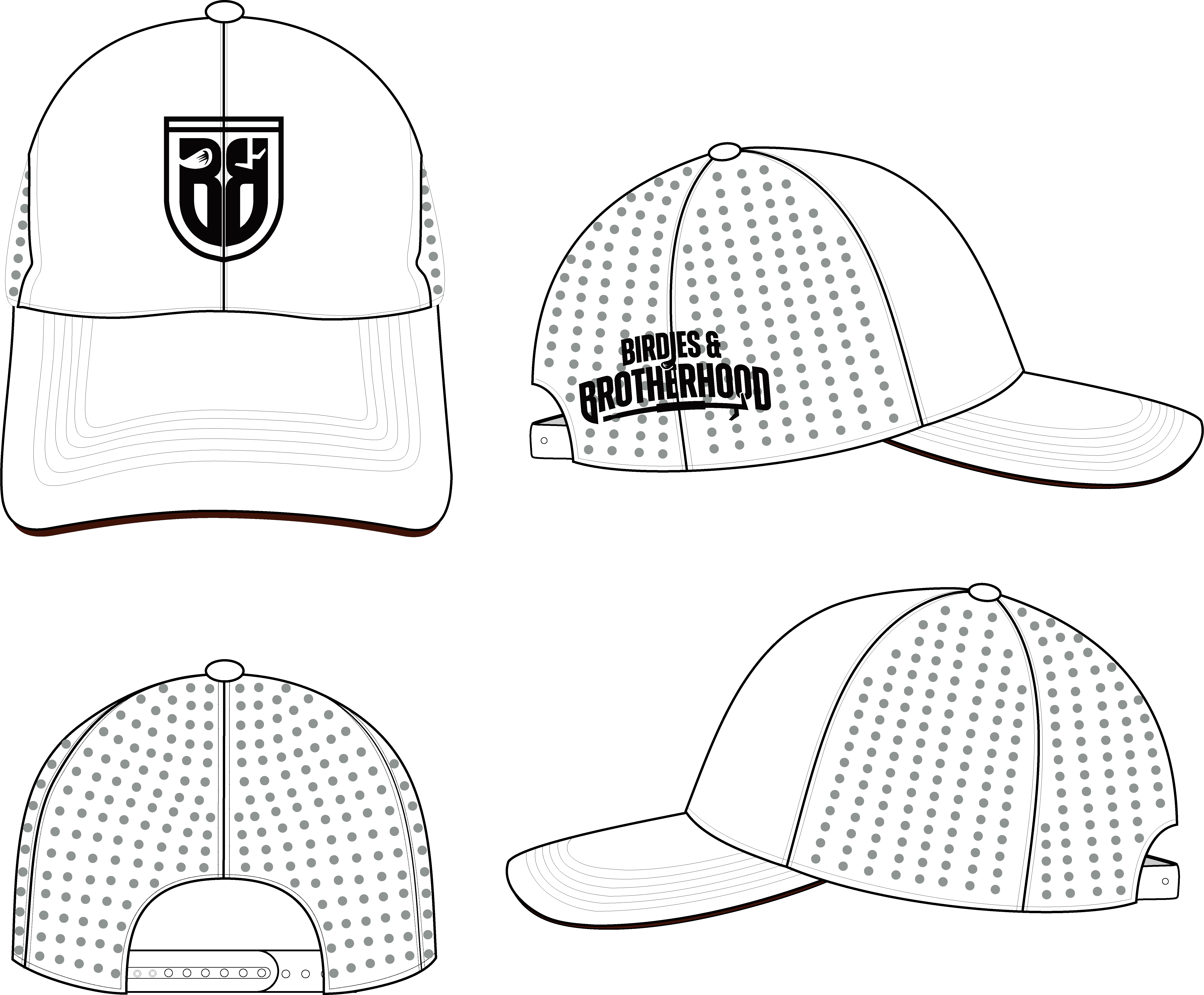 Ilive hat white custom golf cap with perforated back for breathability, with a real-life preview upon hover.